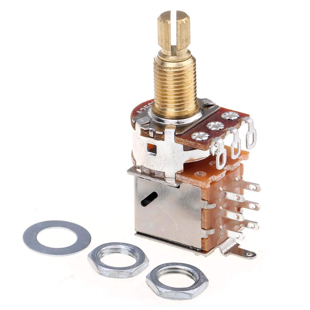 Musiclily Pro Brass Full Metryczna Potencjometr Gitaryowy Push Pull A250K Logarytmiczny do Gitary Elektrycznej i Basowych (2 szt.)