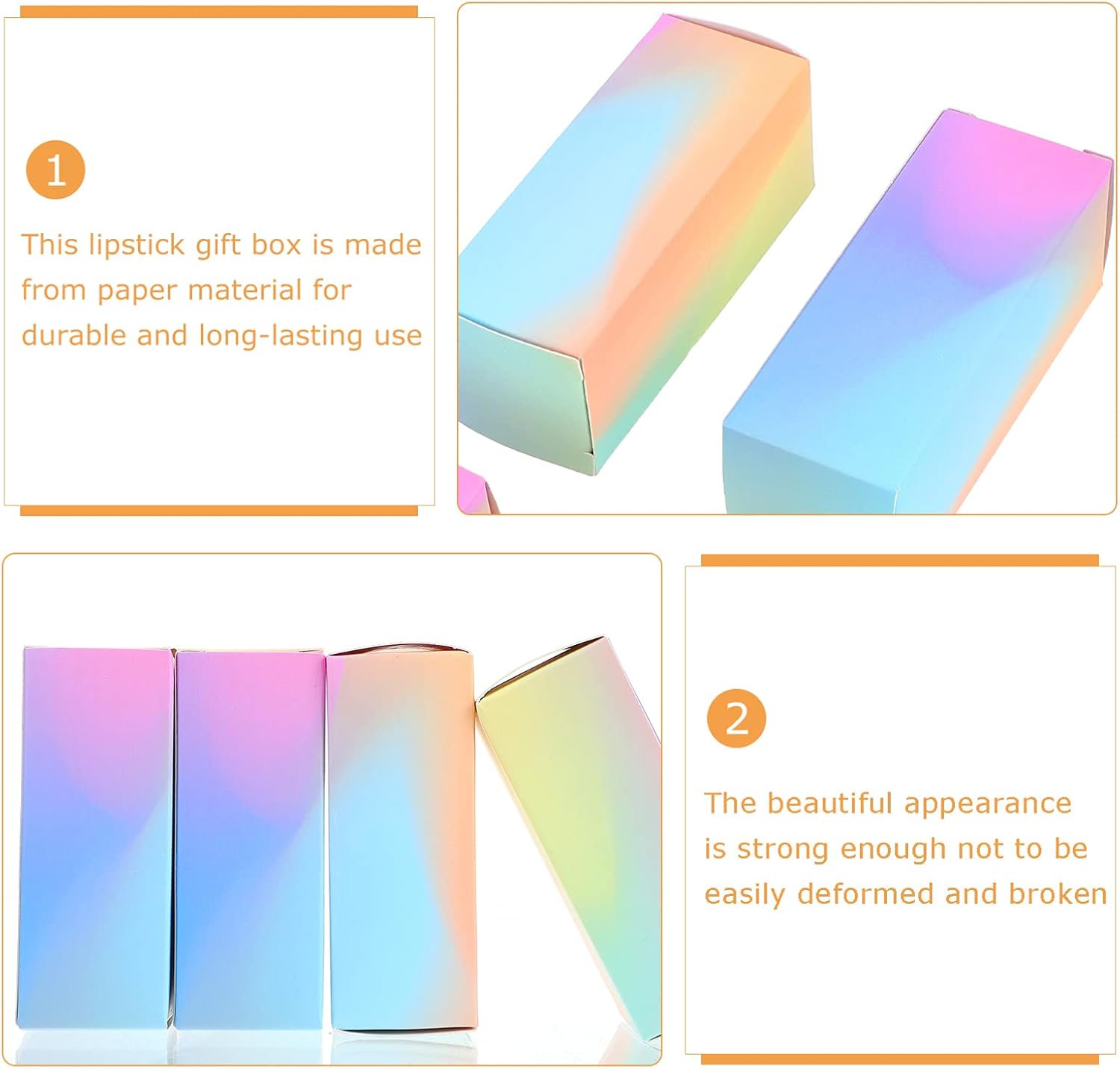 EXCEART Makeup Lipstick 100pcs DIY Lipstick Boxes Empty Paper Packaging Wrapping Box Foldable Lip Gloss Packaging Boxes Lip Balm Gift Box for Girls Women Kraft Gift Box