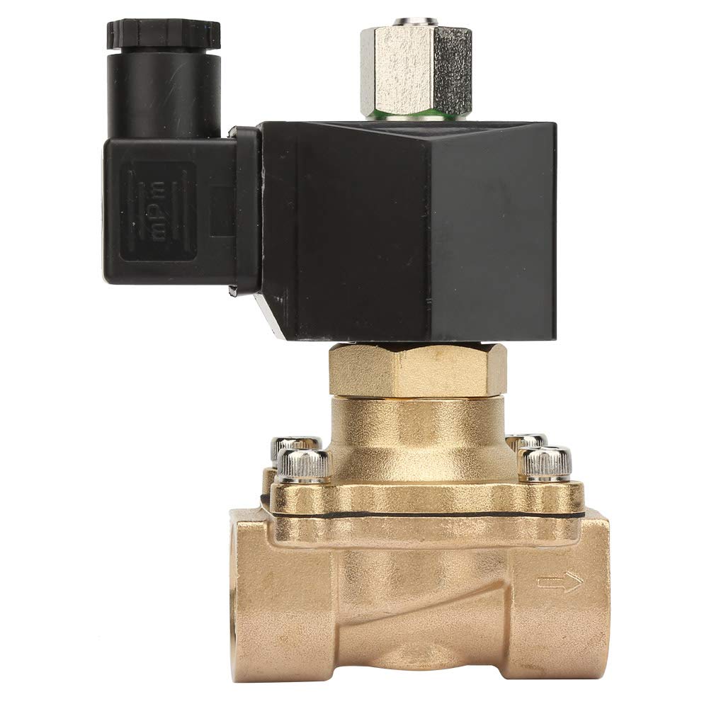 Válvula Solenoide Eléctrica DN20 G3/4 Válvula Electromagnética Resistente A Altas Temperaturas De Latón Para Aire Agua Gas (CC 24 V)