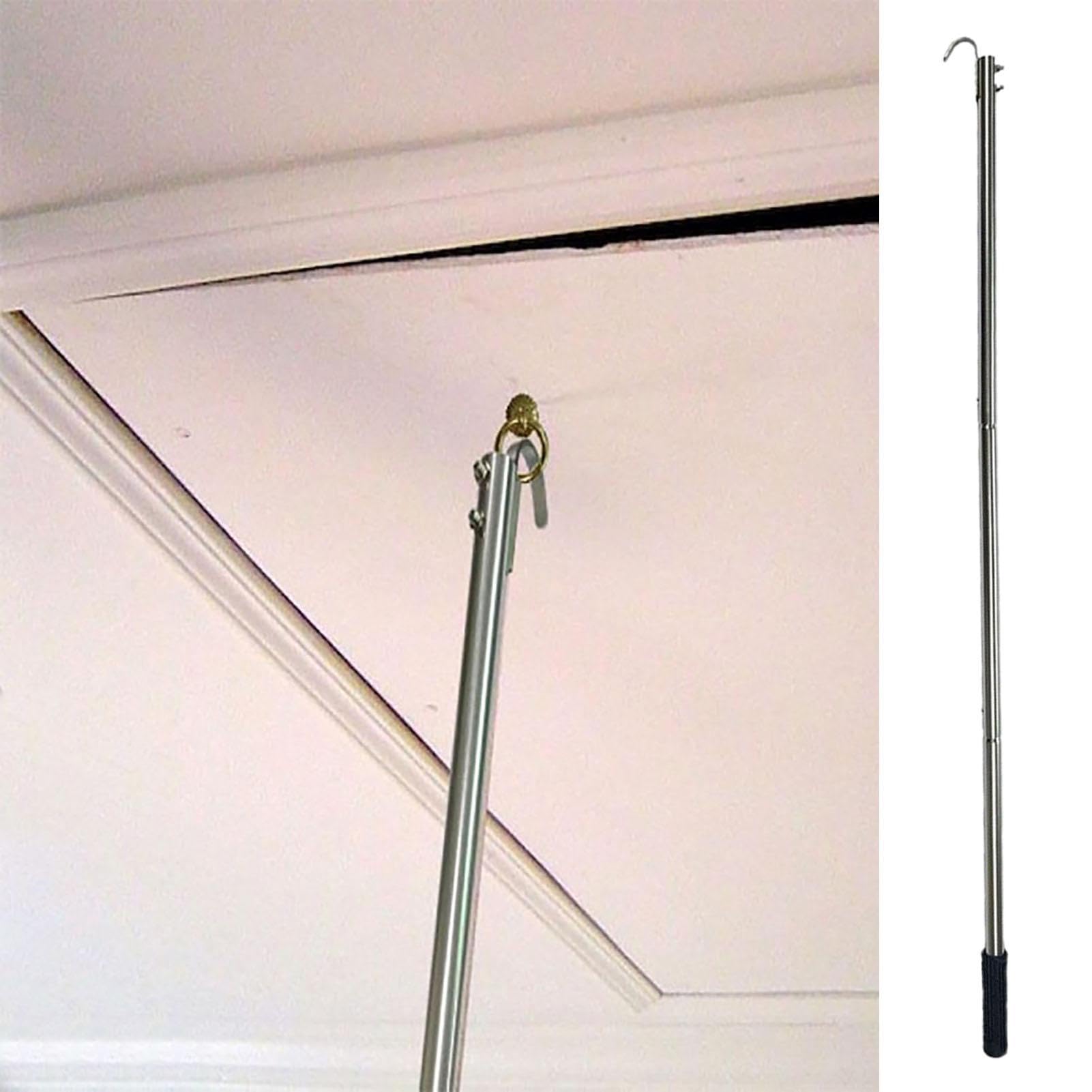 Tirette De Porte De Greniers, Bâton De Tirage De Greniers avec Cordon De Tirage, Outil De Tirage De Greniers, Crochet De Tirage De Porte De Garage Multifonctionnel, pour Les Utilisateurs Domestiques.