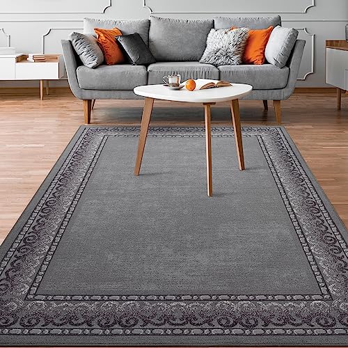 Alfombra ancha de polipropileno 7'10"x10' gris miniatura 1