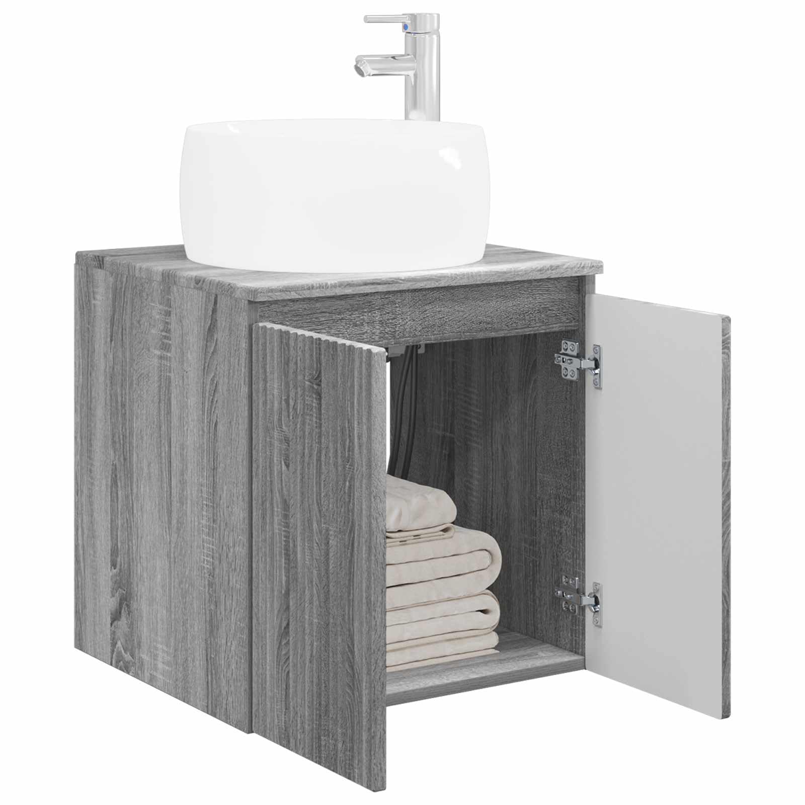 Vidaxl Wall-Mounted Sink Vanity Sonoma 49.5 X 44.5 X 66 Cm Grey