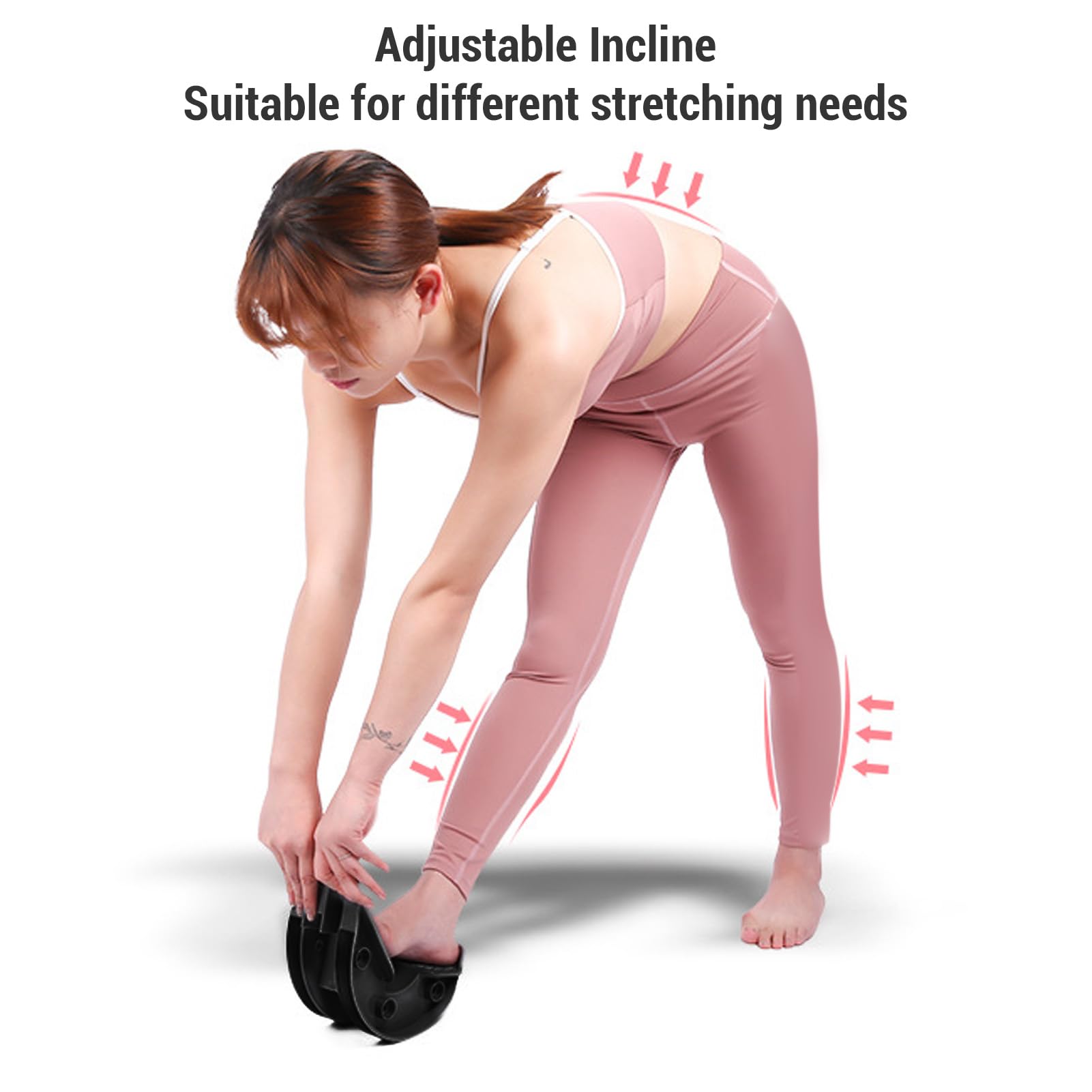 Calf Stretcher, Adjustable Compact Calf Stretcher Shin Splint Relief Stretching Equipment With Foot Rocker Improve Flexibility Stable for Legs Hips Shoulders (Black)