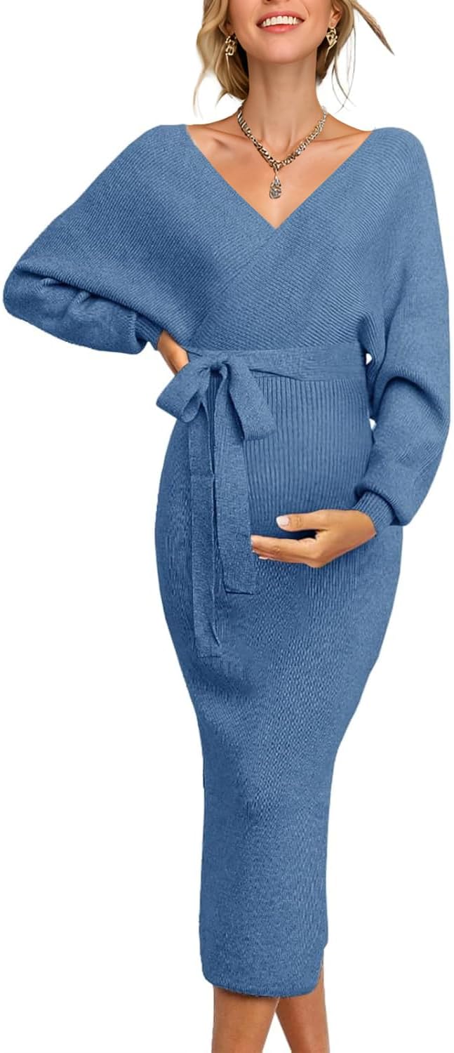 Fall Winter Maternity Nursing Dress 2026 Sweater for Women Wedding Guest Dress Baby Shower Photoshoot Outfits