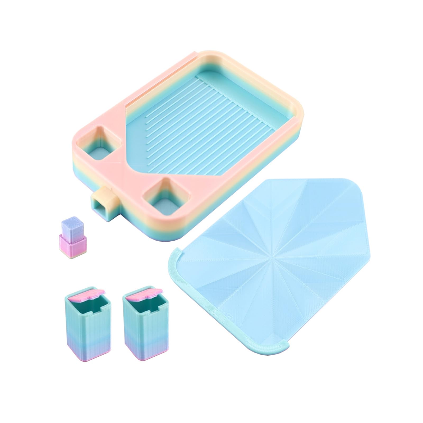 Tsophreniq Beads Painting Organizers Tray with Lid Small Garbage Can Easy Cleanups Portable Builds Beads Art Tray
