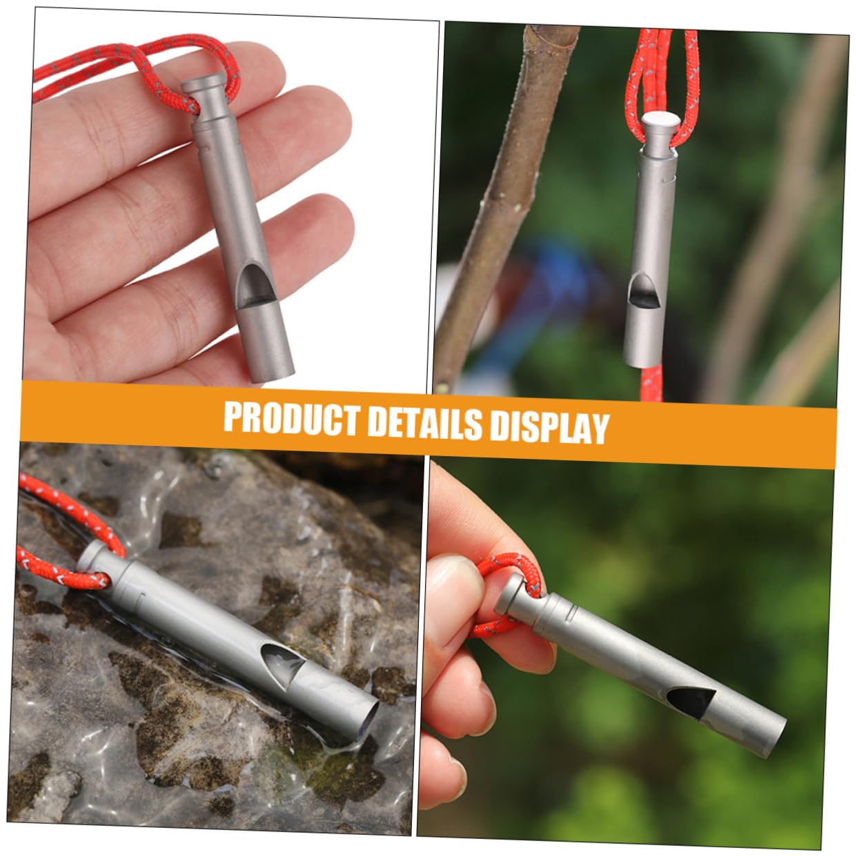 BESTonZON Titanpfeife Sportpfeife mit Lanyard Sport & Freizeit Notpfeife Party Wandern pfeifenständer düdük Notfallsignalpfeife dekorative Campingpfeife Lehrerpfeife Silver