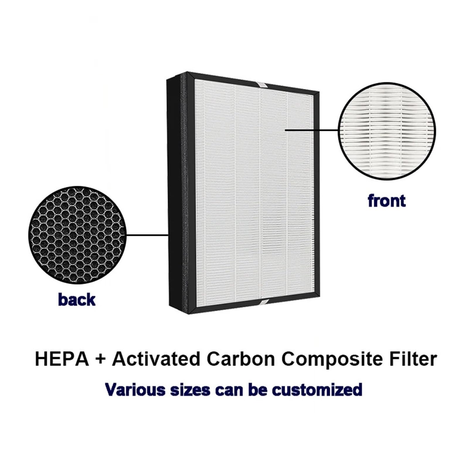 Filtr HEPA H13, Compatible With Boneco, A401 A402 A403 Filtr HEPA Z Filtrem Z Węglem Aktywnym Do Oczyszczacza Powietrza P400 Bez Filtra Wstępnego 375х280х42mm(2 pcs)