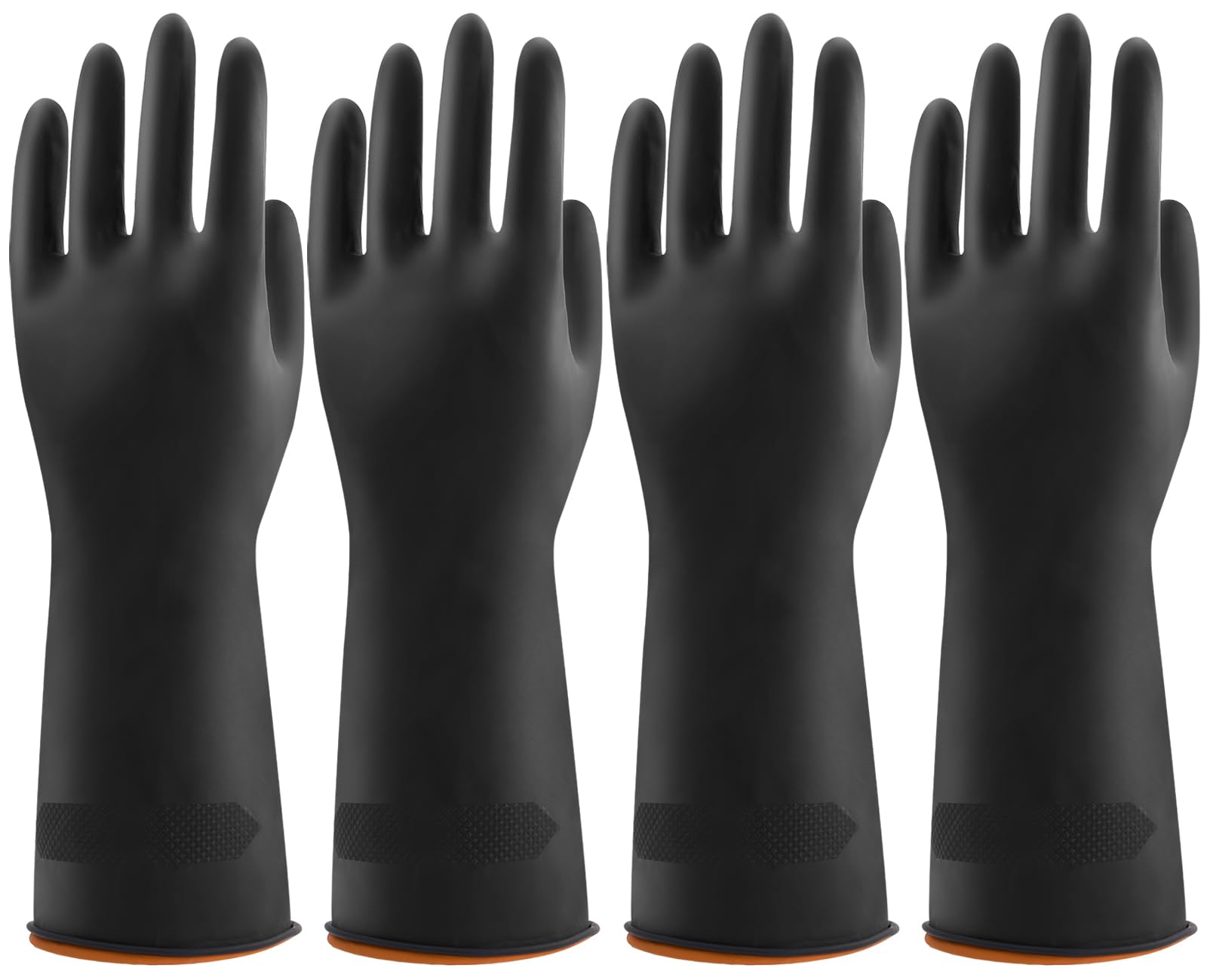 Bamllum 4 pares de guantes de goma negra para lavar platos, guantes de limpieza reutilizables para cocina, hogar, antideslizantes, flexibles y duraderos (mediano)