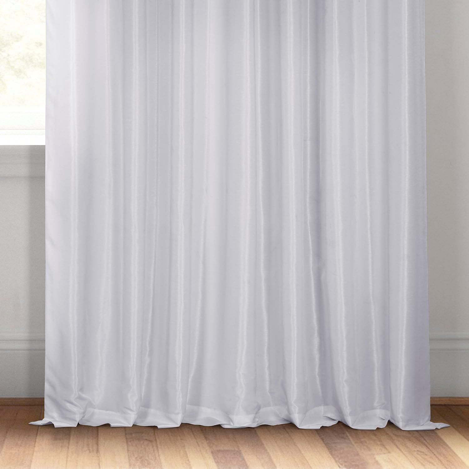 HPD Half Price Drapes Extra Wide Faux Silk Blackout Curtains 96 Inches Long for Bedroom & Living Room Vintage Textured Blackout Curtain (1 Panel), 100W x 96L, Ice