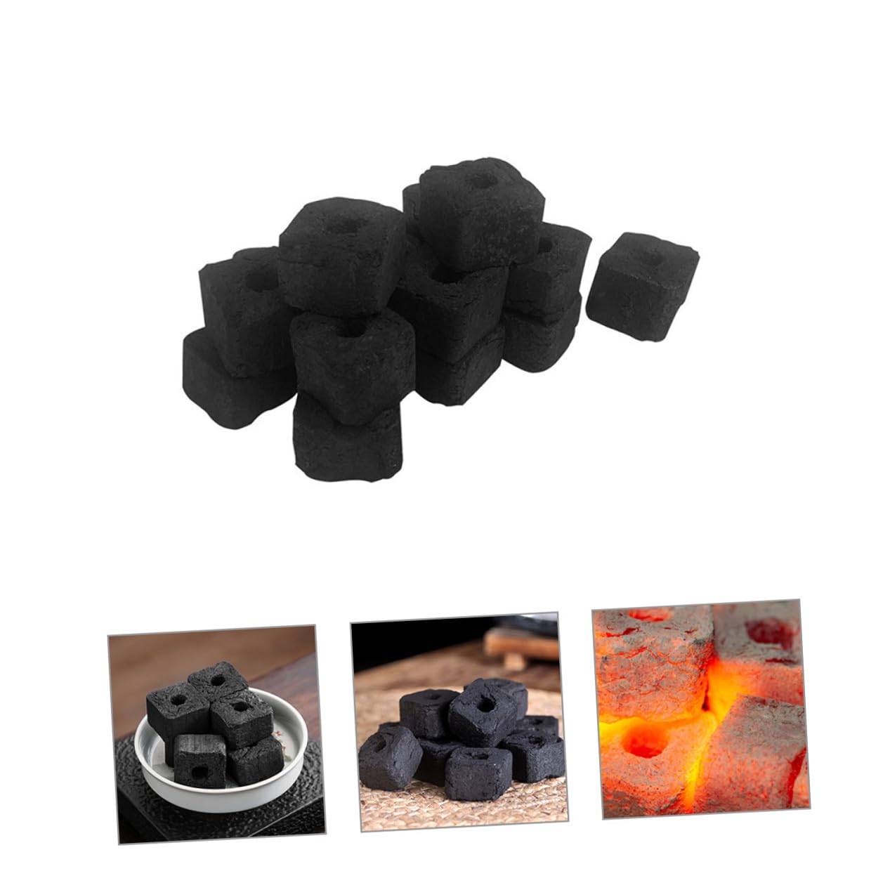 SHINEOFI Carbón Vegetal de Bambú para Barbacoa y Estufa de Chimenea al Aire Libre, Tableta de Carbón Portátil 500g para Camping y Calentamiento Multifunción