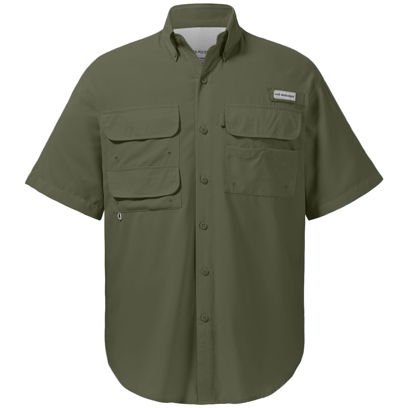 UPF 50 Men’s Fishing Dress Shirt Button Down Woven Short Sleeve Outdoor