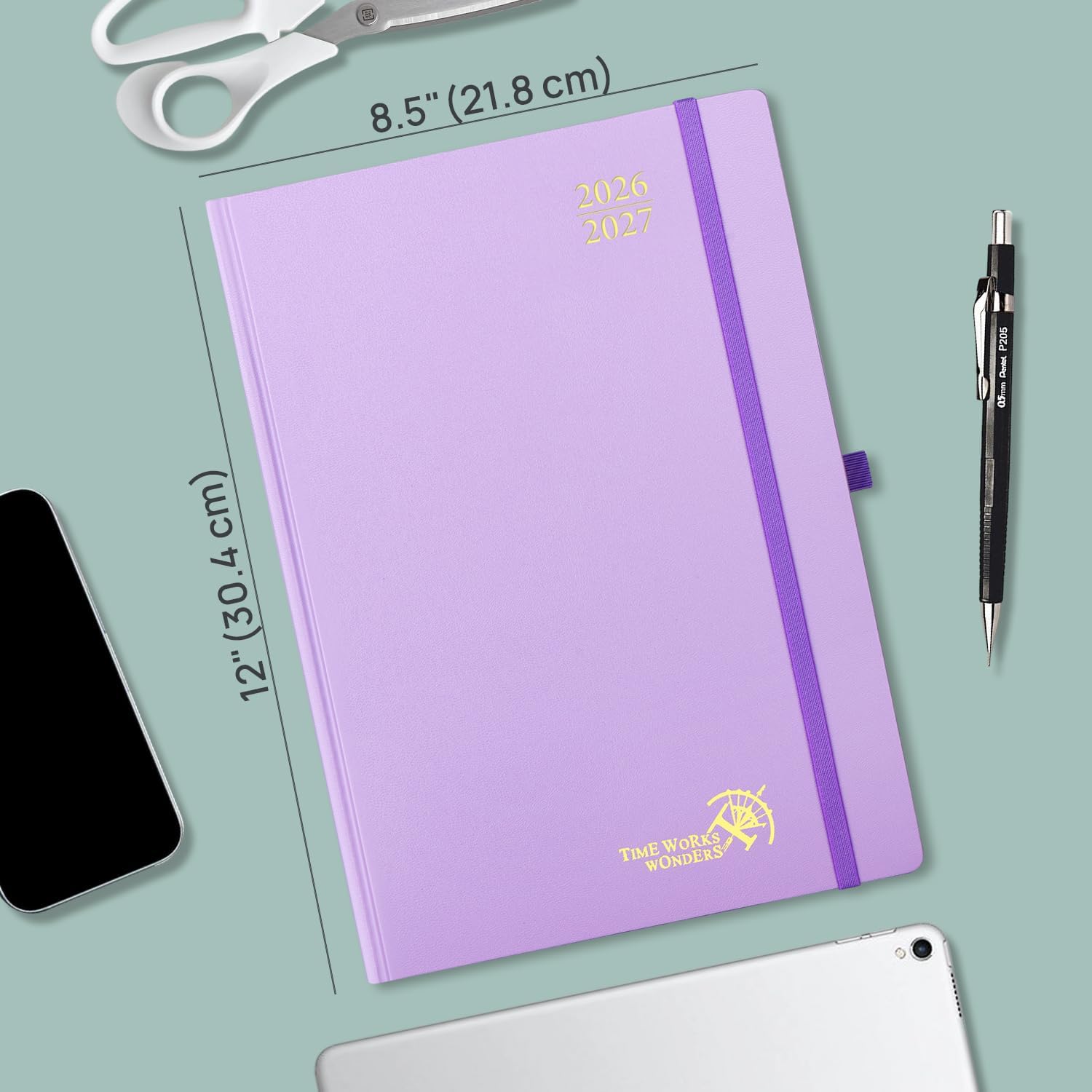 POPRUN Agenda diaria 2026-2027, una página por día, incluso fines de semana (A4, tamaño grande, 8.5 x 12 pulgadas), calendario académico (julio de 2026 a junio de 2027), libro de citas de 2026, tapa