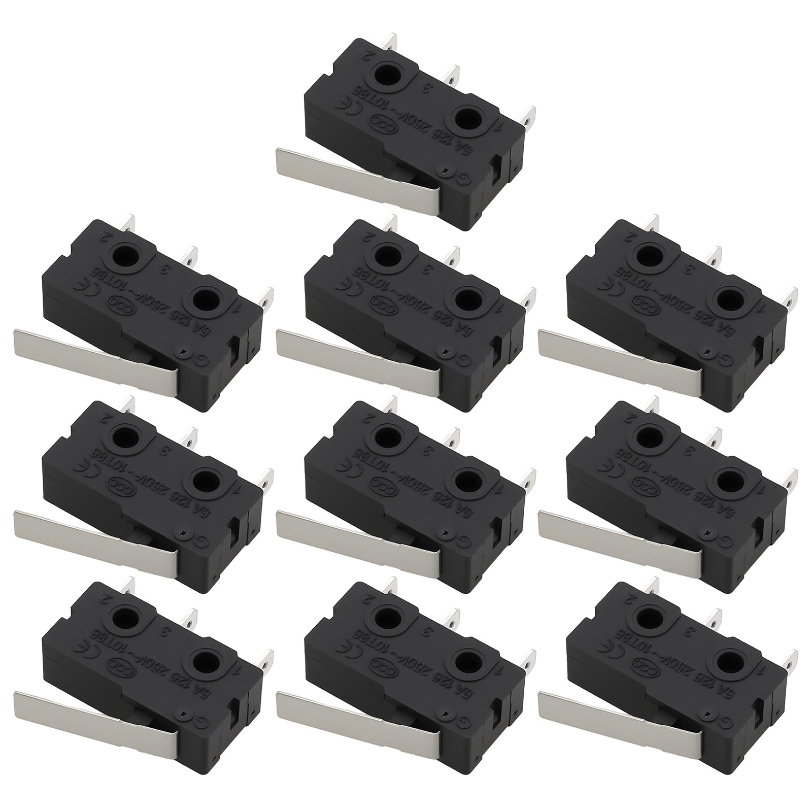 OTOTEC 10Pcs 3 Pin Mini Micro Limit Switch 5A 125/250V Lever Type Micro Switch for Electronic Equipment, KW11-3Z