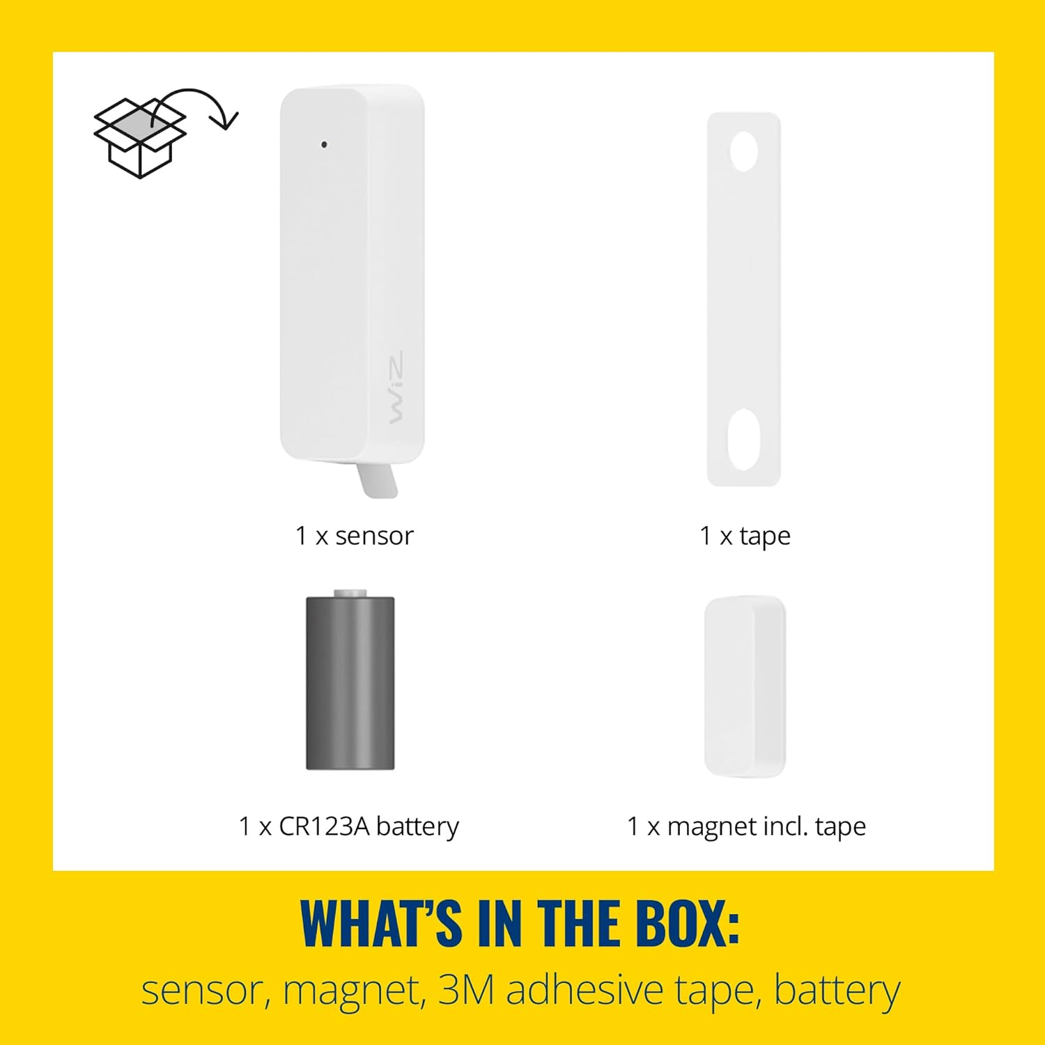 WiZ Connected Contact Sensor 1-Pack - Home Monitoring, Home Automation, Real-Time Alerts, Light Alarms, Easy Setup