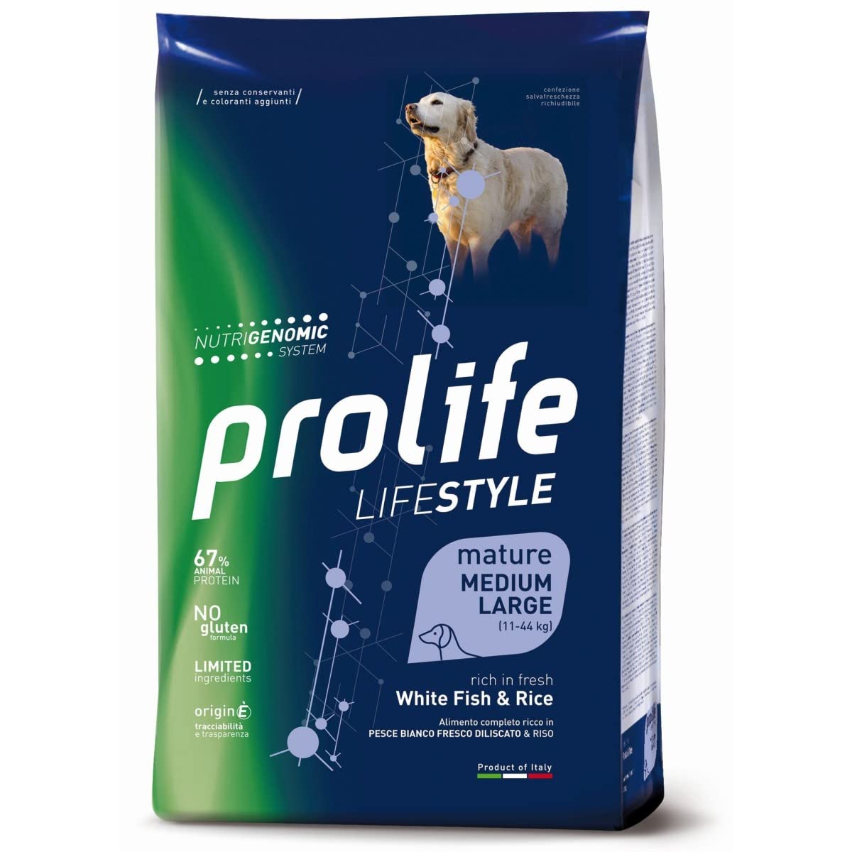 Prolife - Lifestyle Mature Medium/Large al Pesce e Riso da 12 Kg
