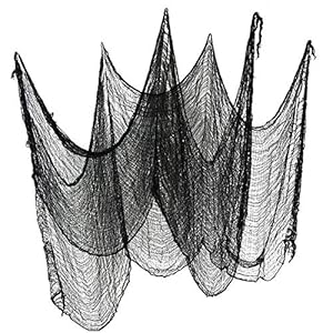 laxikoo Halloween Deko Stoff Dekostoff Tuch Decke 2pcs Halloweenstoff schwarz Spukhäuser Hallowmas Party Supplies…