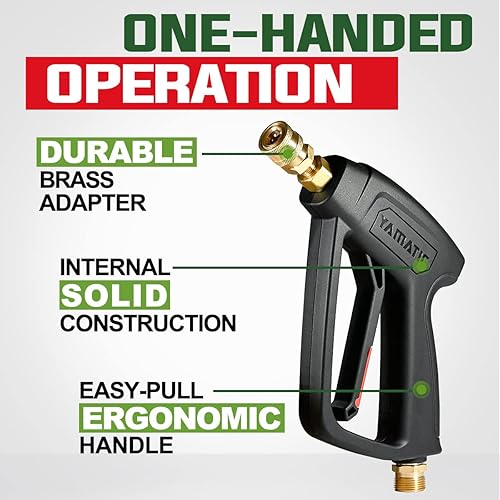 Miniatura 3 de YAMATIC Kit de pistola y manguera de lavado a presión, pistola de lavado a presión con varita de extensión y adaptador M22-0.591 in, manguera de