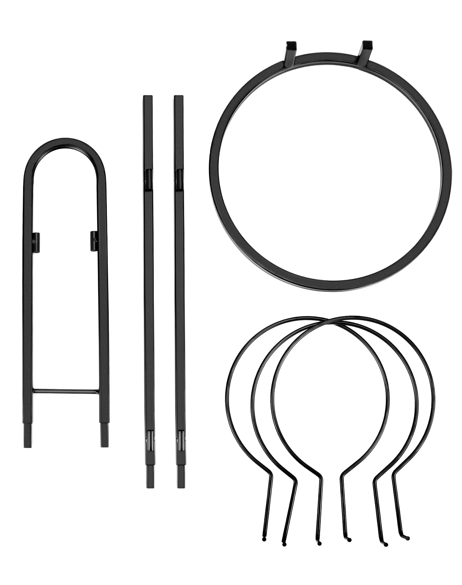 QWORK® 3-lagiger ballständer, Basketball-fußballständer, freistehende ballhalterung, einfacher aufbau
