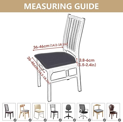 Miniatura 3 de oiuruni Seat Covers for Dining Room Chairs Stretch Jacquard Chair Seat Covers Set of 4,Removable Washable Upholstered Chair Seat Cushion Cover for