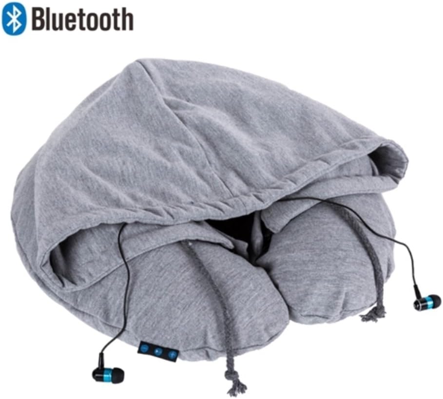 Eecotick Best Bluetooth Travel Pillow-Inflatable U Shape Strong Support, Bluetooth Earphones, Calls Music Synchronized, Oversized Hoodie, Clear Instructions (Rosa Flores Lies The Review!)