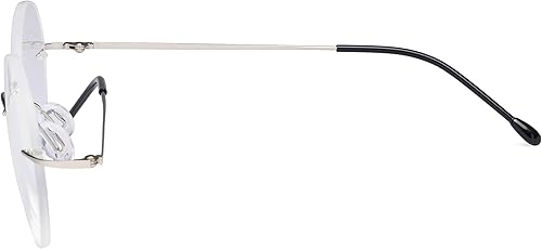 Miniatura 3 de CessBlu Gafas de lectura sin montura redondas para hombres y mujeres, plateado