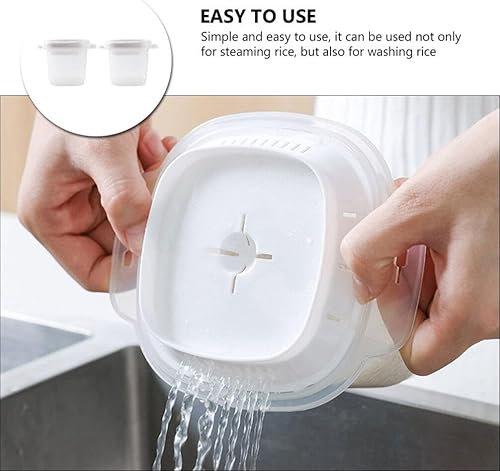 Miniatura 4 de 2 piezas de utensilios de cocina para microondas, calefacción de arroz, recipiente de alimentos para tocino, pasta, arroz, palomitas de maíz,