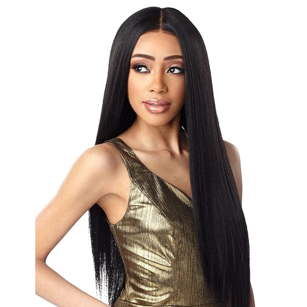 Sensationnel Butta Lace Wigs - Unit 18 Extra Wide 5 Inch Deep Parting Synthetic Preplucked Hairline Glueless Lacefront (1 JETBLACK)