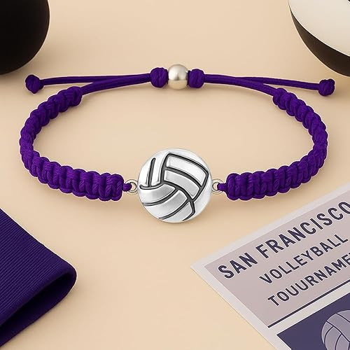Miniatura 8 de Pulsera con dijes de voleibol Sportybella - Pulseras ajustables con dije de voleibol. Regalos ideales y recuerdos para jugadores de voleibol.