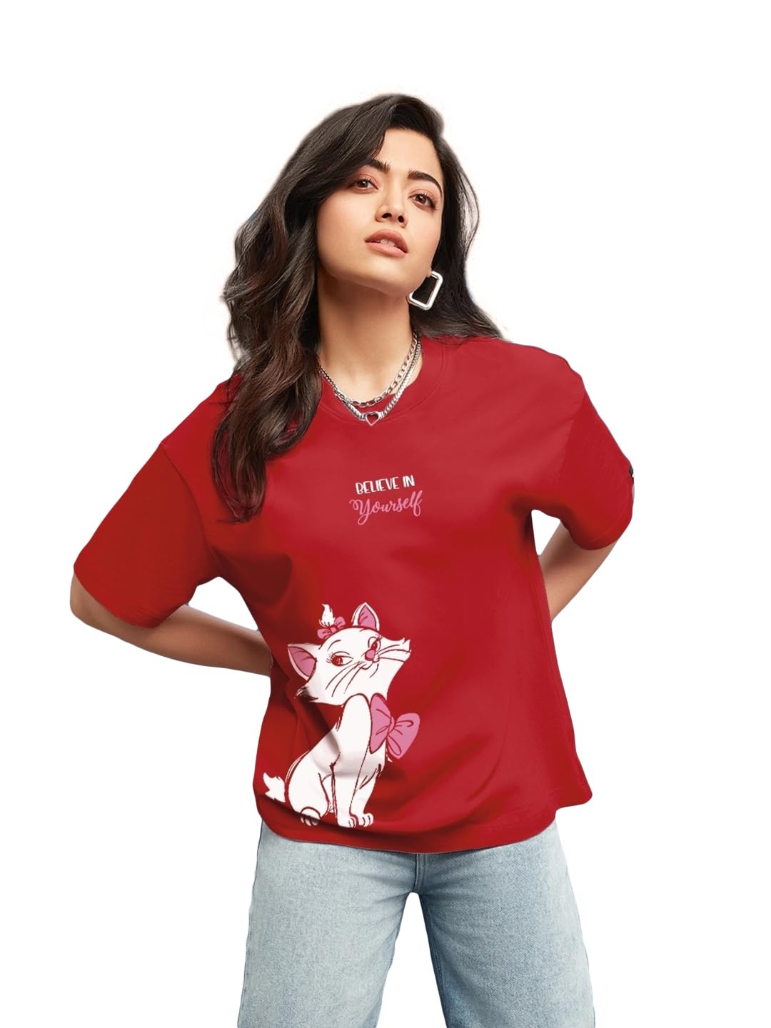 BewakoofWomen Cotton Graphic Oversized Fit T-Shirt