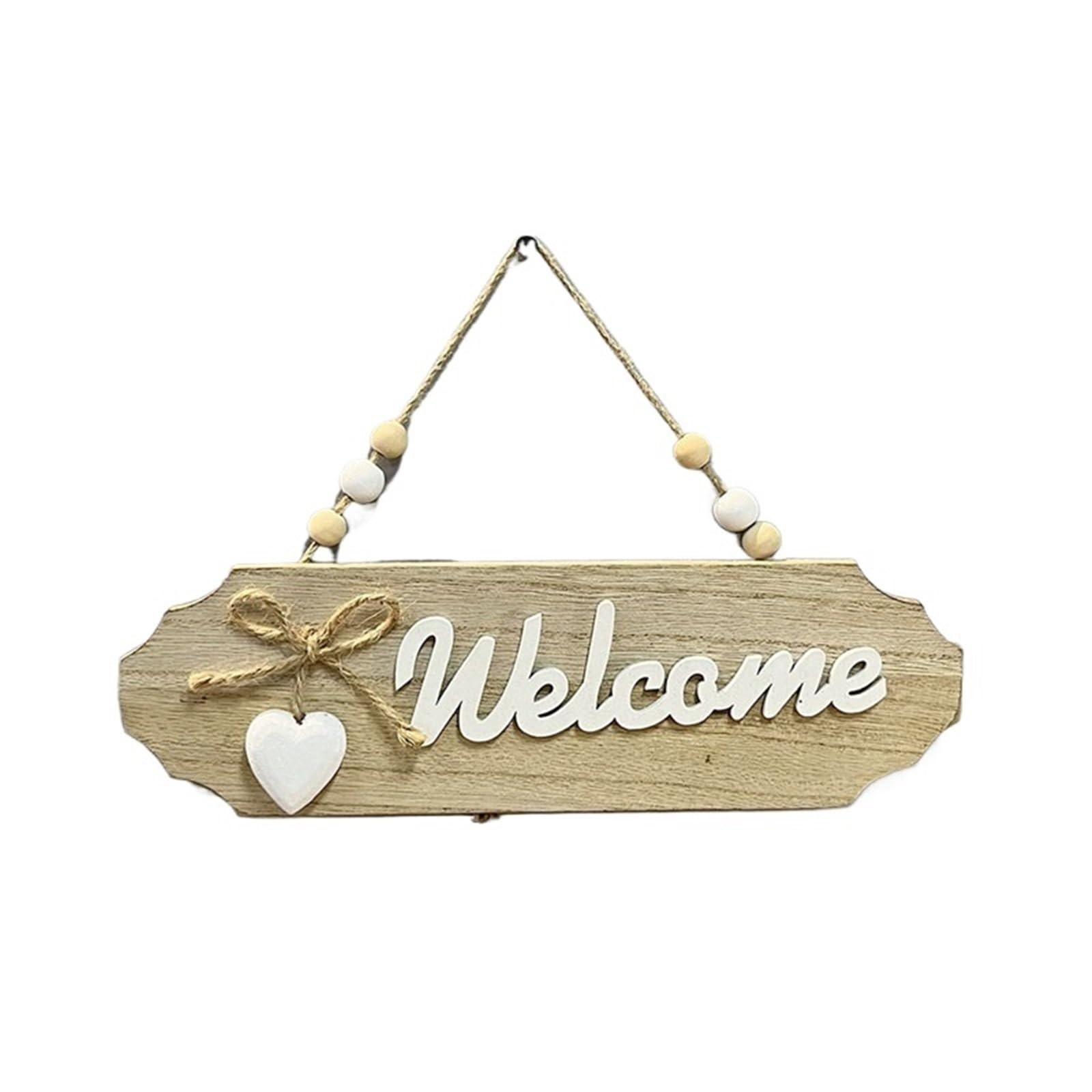 Wooden Welcome Sign Welcome Home Wooden Listing Decoration Bow for home(Wood welcome)