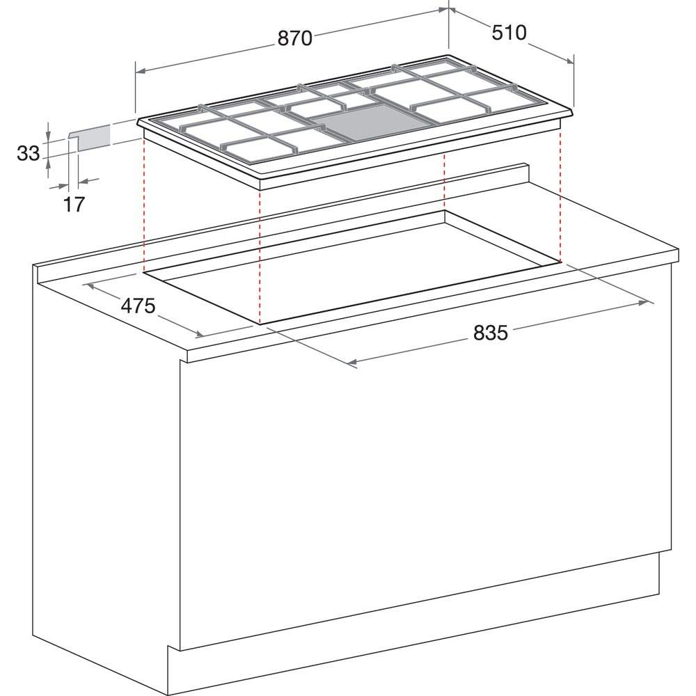 Hotpoint PHN 960MST (AV) R/HA piano cottura Incasso Gas Beige
