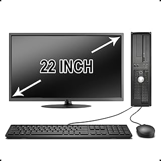 Dell Desktop Complete Computer Package with Windows 10 Home C2D 2.2G, 4G, 160G, DVD,W10H64,WIFI, 22 LCD (Brand May Vary) (4G/160G+22inLCD) (Renewed)