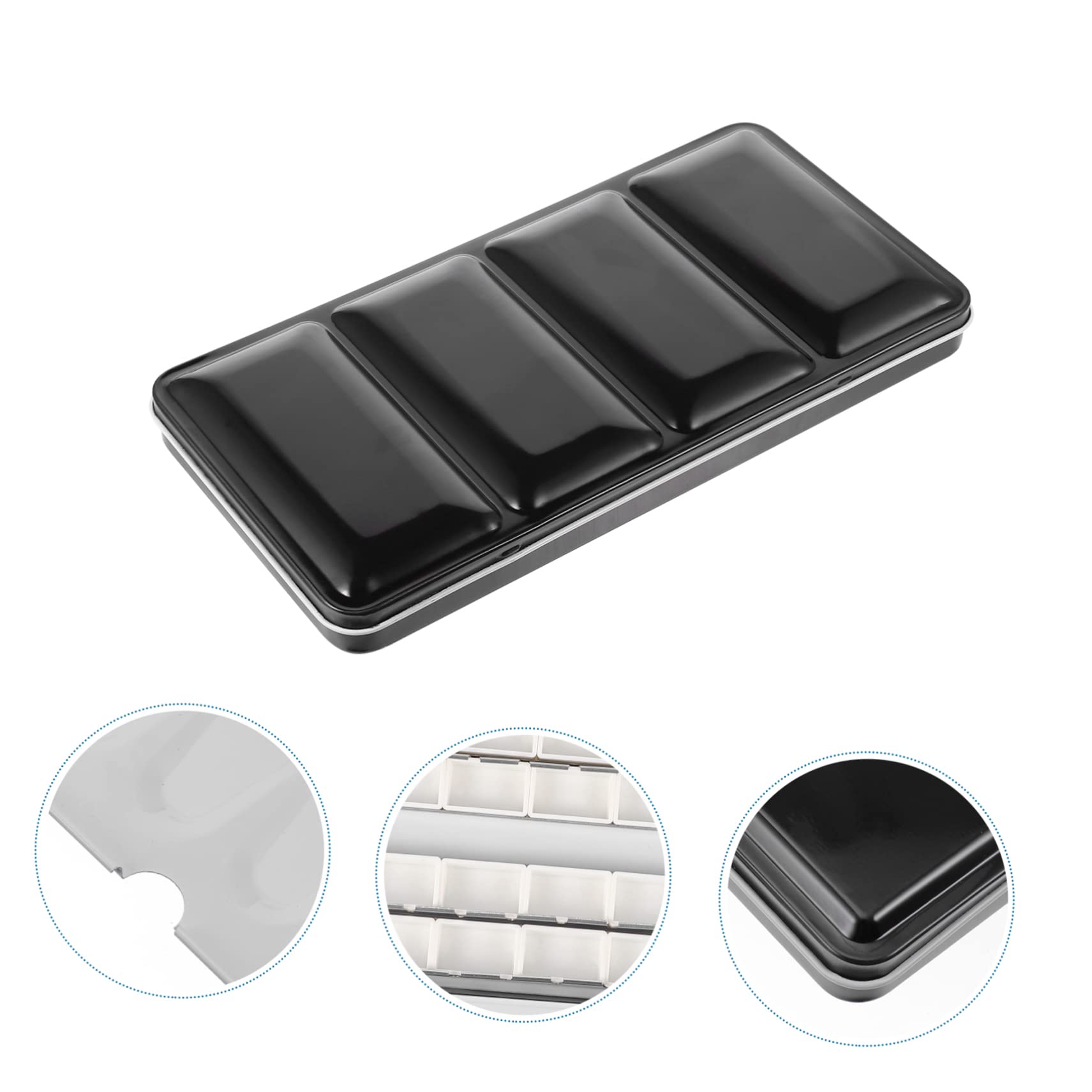 Boîte à Aquarelle Vide en Fer Noir Portable et Légère Grosse Capacité, Coffret de Rangement pour Pigments, pour Artistes en Déplacement