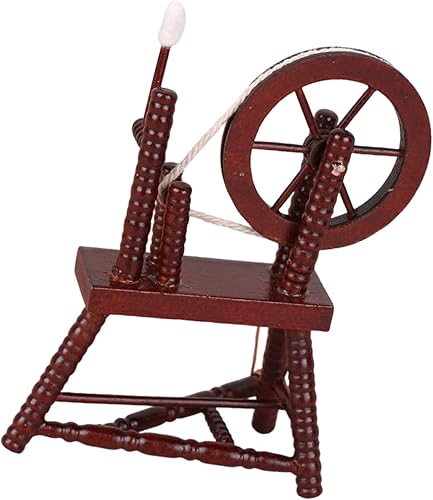 Miniatura 7 de Casa de juguete retro enrollado a mano escala 112 decoración de madera con elegancia para exhibición de habitación en miniatura, carrete de mano en