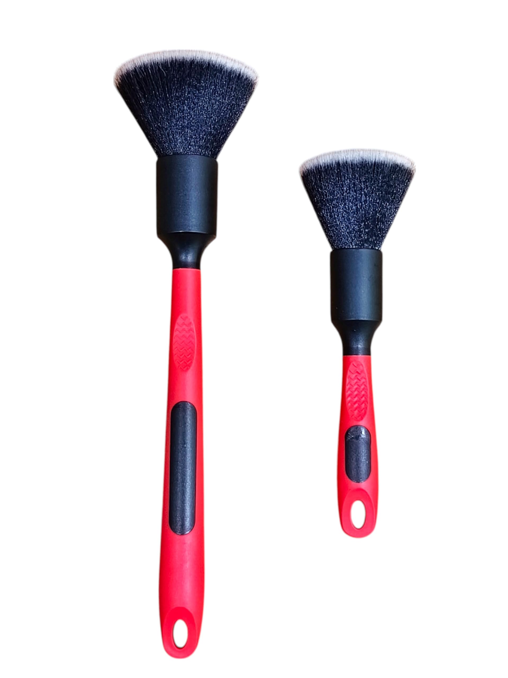 AutoCare Ultra Soft Detailing Brush Set Pack of 2, Red and Black for Interior & Exterior Car Cleaning, Safe on Paint, Vents, Wheels, Emblems & Badges-image-10