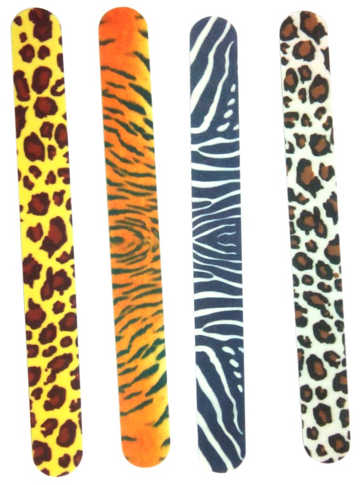 Animal print nail files safari nail files a pack of 4 pieces