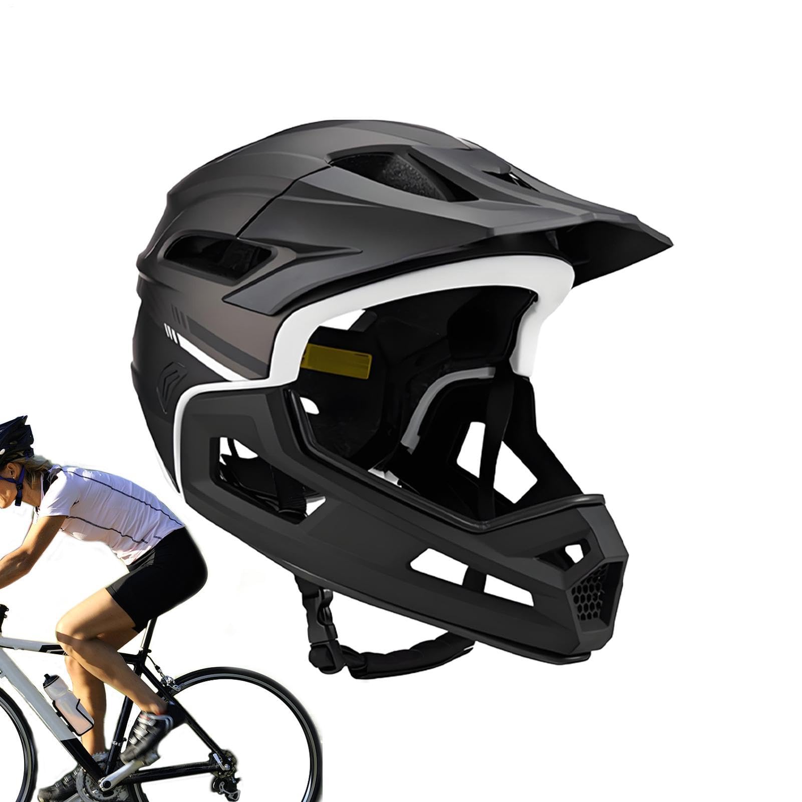 Casco integrale per mountain bike, assorbe gli urti, regolabile | Casco da ciclismo leggero, integrale, protettivo, per adulti, principianti, professionisti, motociclisti, ciclisti