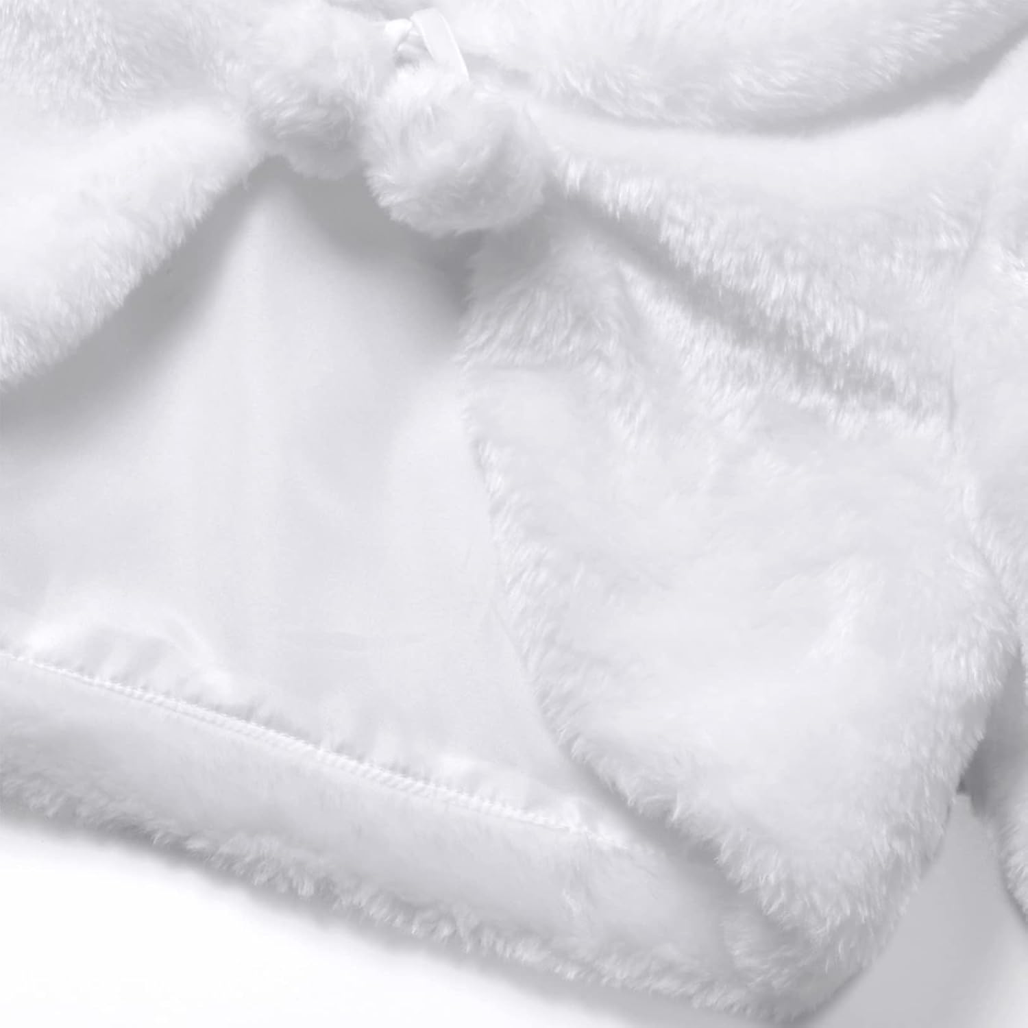 CHILDRENSTAR Girls Faux Fur Cardigan Shrugs Sweater White Bolero Winter Shawl Wrap - Image 5