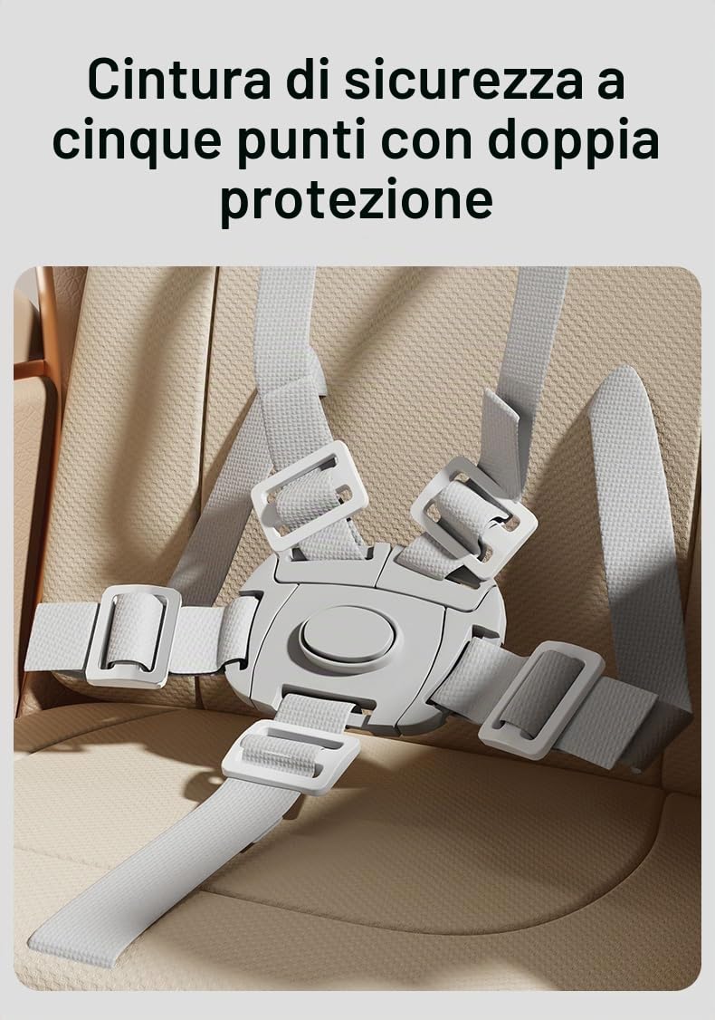Seggiolone 2 in 1 Altalena per bambini da 6 a 36 mesi, sicurezza di grado alimentare, pieghevole, facile da pulire, stile semplice e moderno (grigio elettrico)