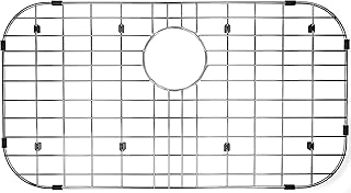 SANNO Kitchen Sink Grate Stainless Steel Sink Protector for Kitchen Sink, Grid Sink Protector Kitchen Sink Rack for Bottom of Sink,Rear Hole,26" L X 14" W