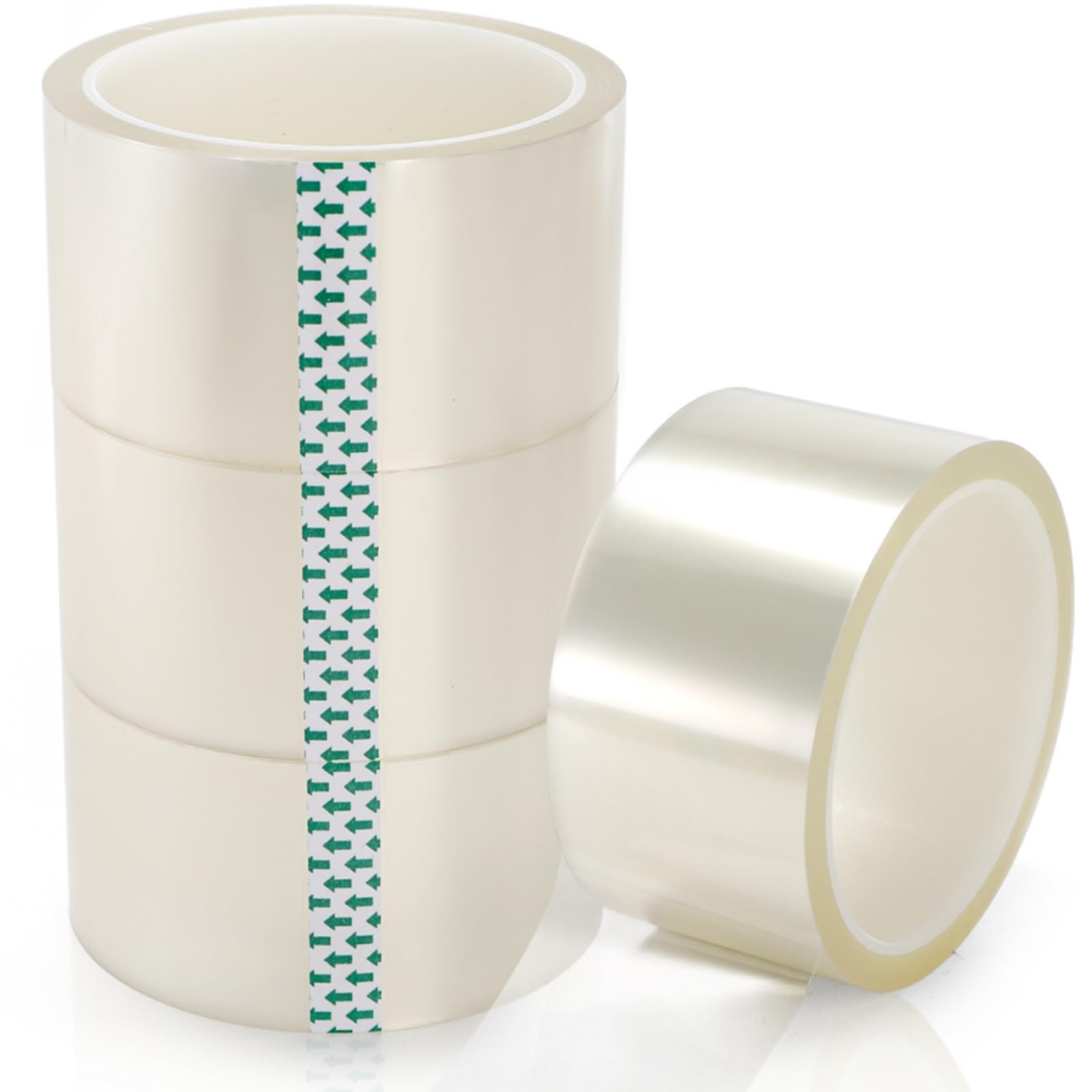 Nagpew 4 Rolls Clear Heat Tapes, 50mm x 33m(108ft) Sublimation Tape for Heat Press, Wide Thermal High Temperature Tape for Soldering, Motors