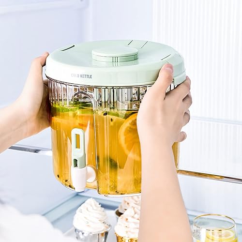 Miniatura 3 de MANMAOHE Refrigerador de 1 galón con grifo, dispensador de bebidas de plástico con grifo para refrigerador, dispensador de bebidas transparente,