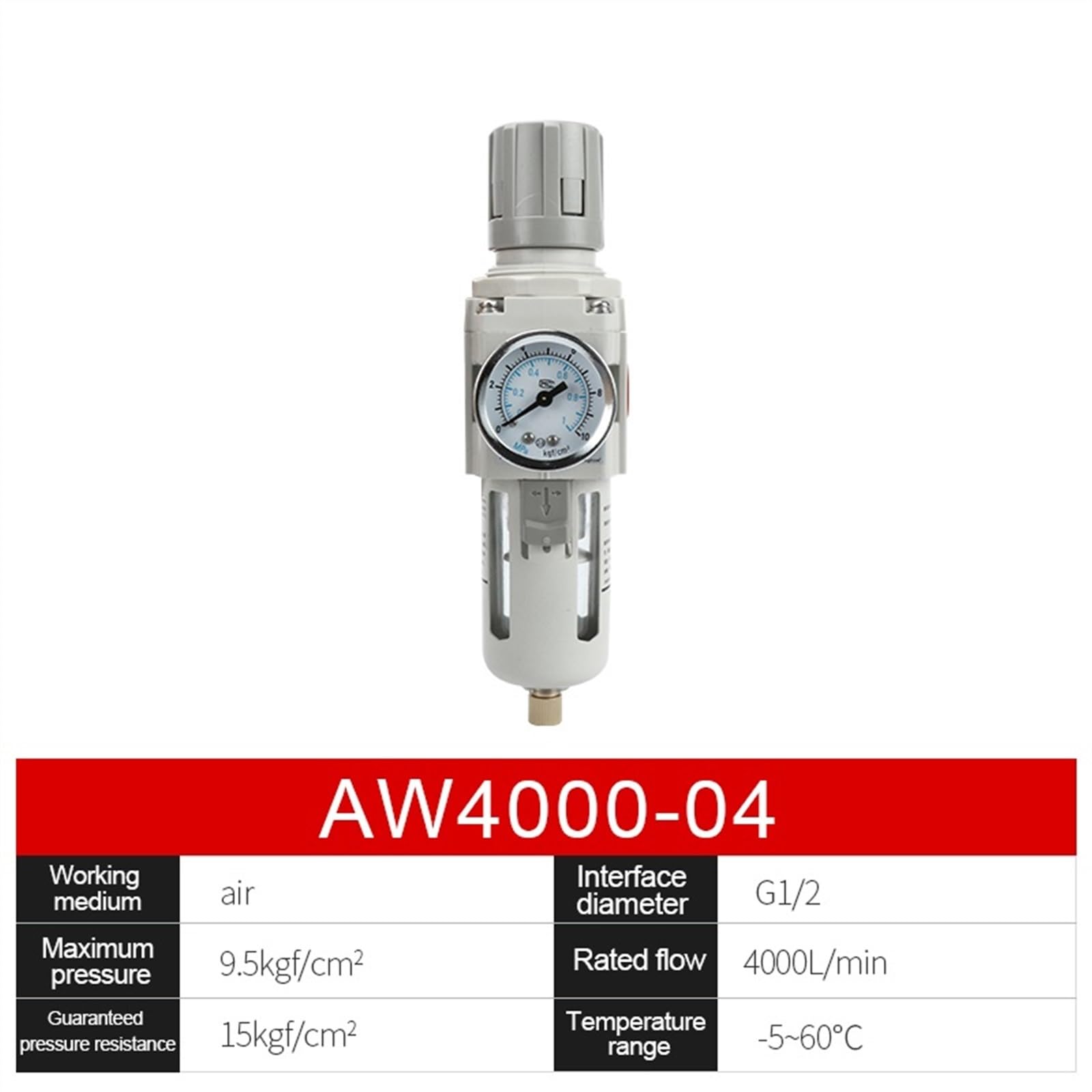 1 szt. AC2000 AC2010 AR2000 procesor do uzdatniania powietrza olej separator wody filtr smarownica sprężarka powietrza regulator ciśnienia (AW4000-04)