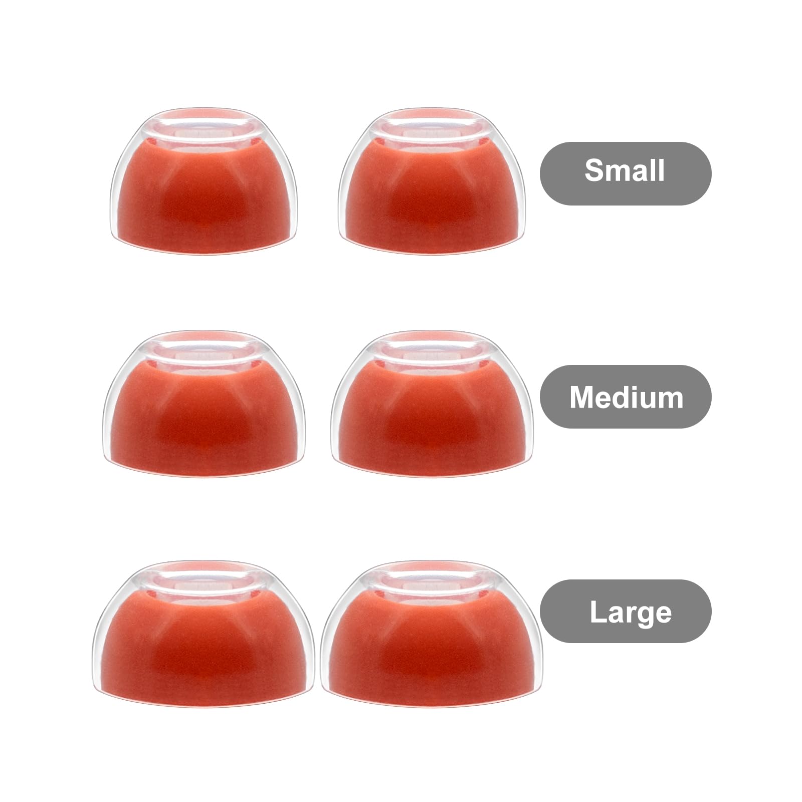 Klowcok Almohadillas de repuesto para AirPods Pro 3 (3ª generación 2025), puntas de espuma viscoelástica con silicona suave de alta calidad, almohadillas antideslizantes, 3 pares (S/M/L) (naranja)