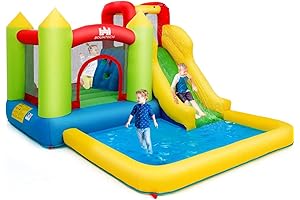 Costzon Inflatable Water Slide, 12 x9FT Kids Water Bounce House for Outdoor...