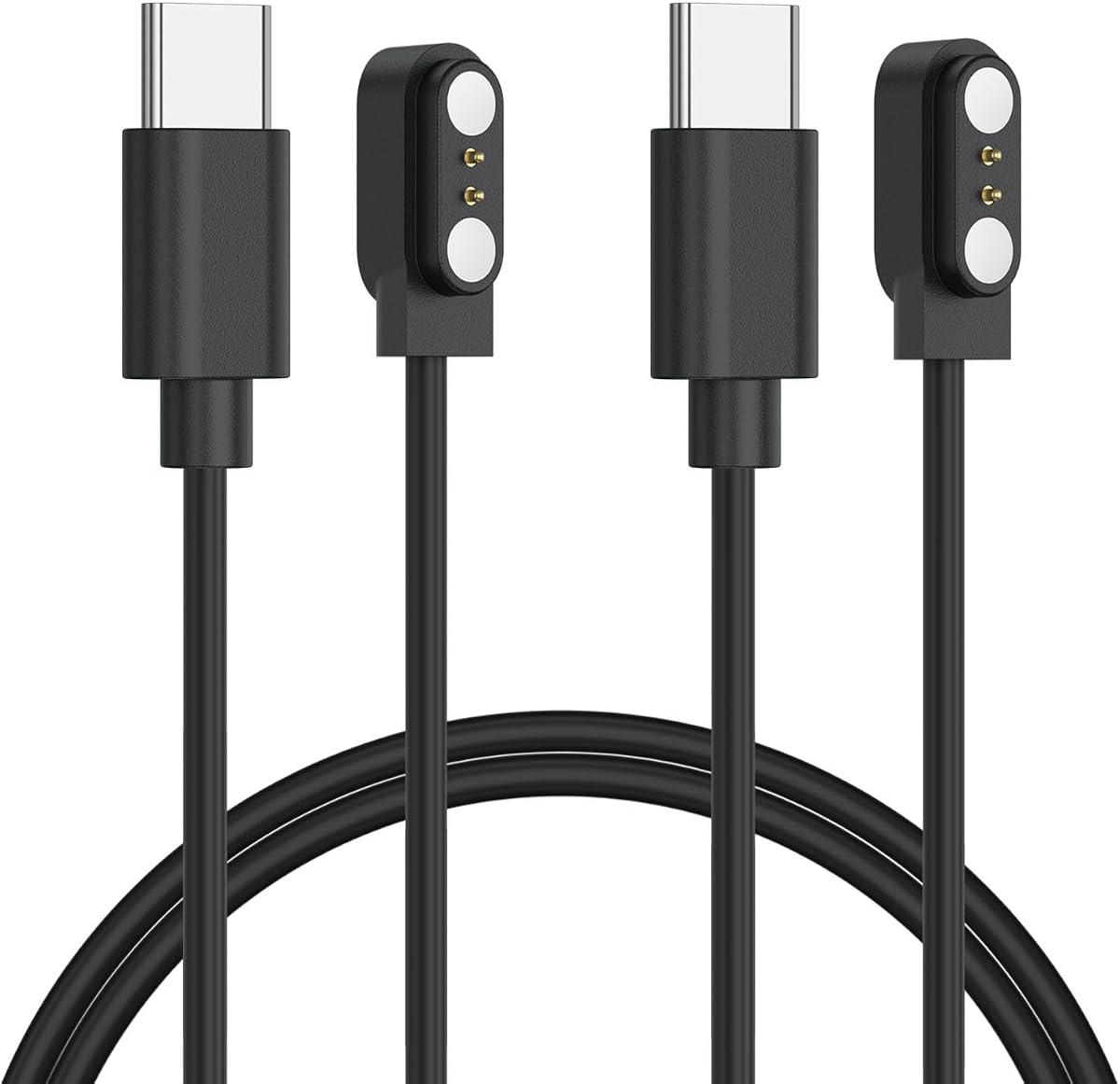 2 Pack VeryFit Smartwatch Charger Cable, Magnetic USB-C Charging Cable for Veryfit Smart Watch ID205L, ID205U, IDW28, ID207, IDW13, IDW15, IDW19, ID208 Plus, ID208BT, ID206 and More
