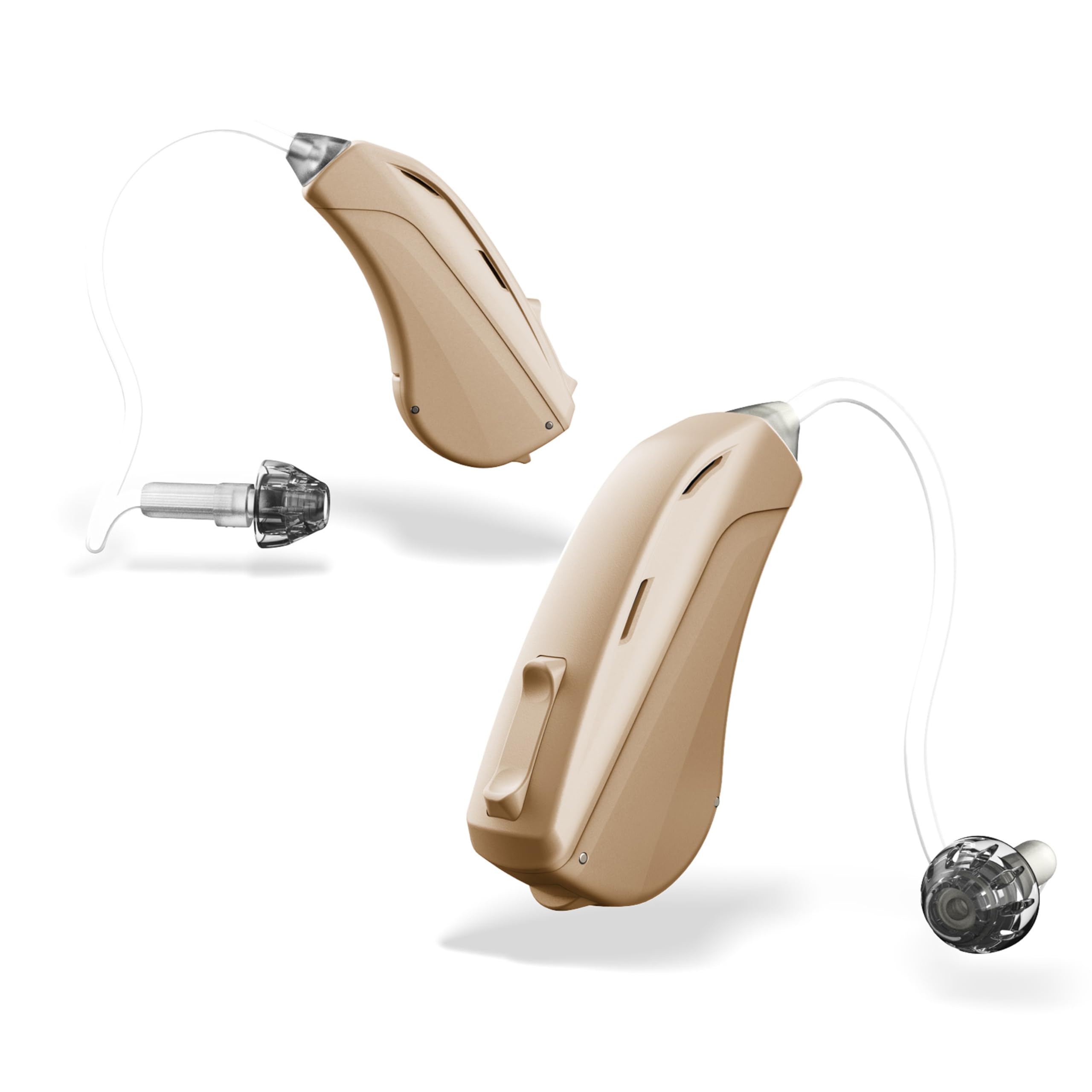 Mach I OTC hearing aids for adults | FSA HSA eligible hearing aids for seniors, nearly Invisible fit | Anti Feedback and Whistle, Noise Reduction, 4 Audio modes | US based customer care (Beige)