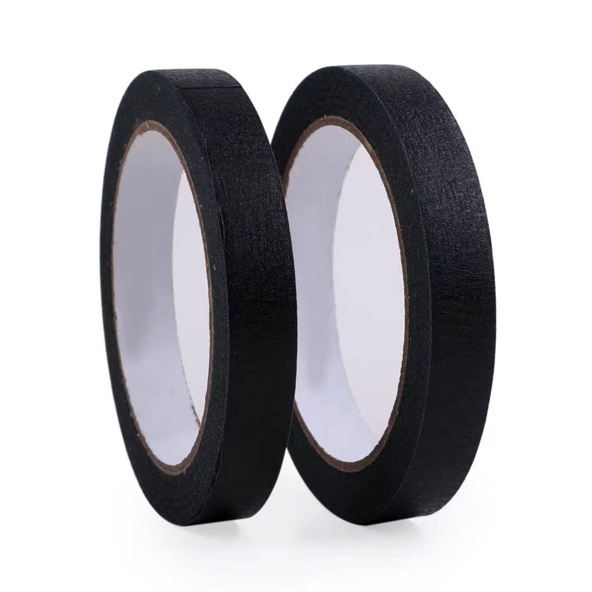 BRANSHERY Masking Tape, Permacel Tape, Set of 2, Black, Width 0.6 inches (15 mm) x 90.4 ft (27.4 m) : Office Products