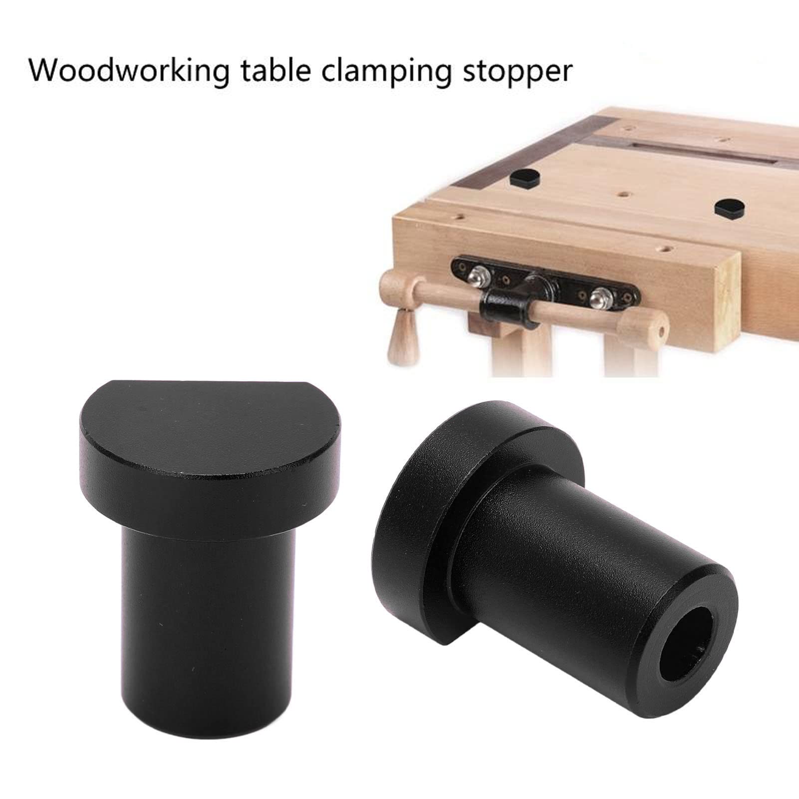 Cocoarm Ławki dla Psów Peg do Stołu Warsztatowego ze Stopu Aluminium 19 Mm 4 szt. Hamulce do Stołu Warsztatowego Obróbki Drewna Deska Trzymająca gładką powierzchnię Stabilne Pozycjonowanie dla (BLACK)