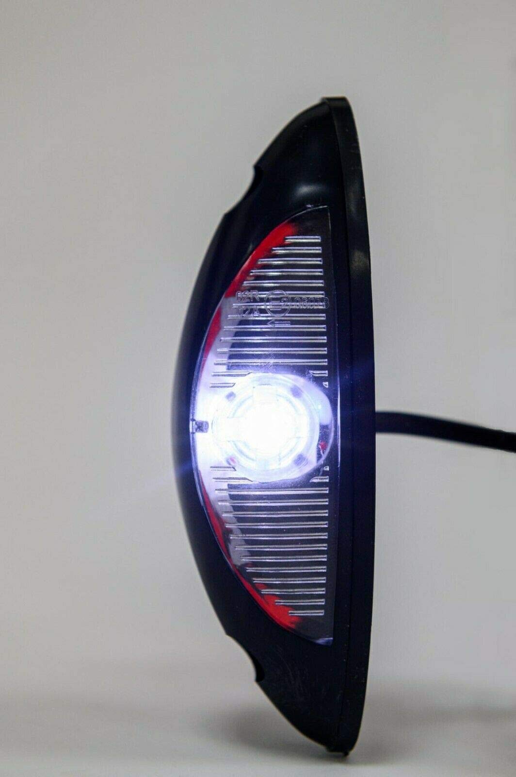 J/J 2x Fanale Luce Ingombro Bianco Rosso 24V Caravan Roulotte Camion Carrello Van Fuoristrada Suv